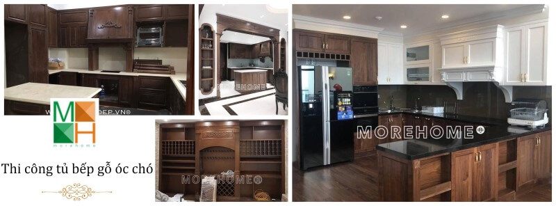 Khảo sát 13 ++ công trình thi công tủ bếp từ dịch vụ thi công nội thất MOREHOME
